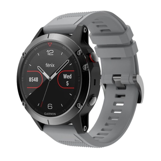 g.r72.7 Main Grey StrapsCo Silicone Strap for Garmin Fenix 5 5 Plus 6 Forerunner 935 Quatix 5 Approach S60 Instinct