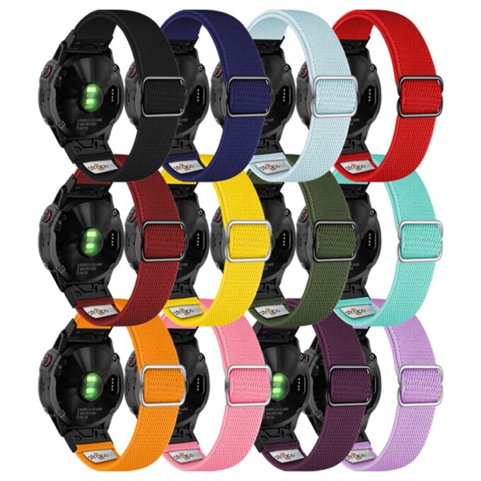 ny100 All Color StrapsCo Nylon Stretch Watch Band Strap For Garmin Quickfit20