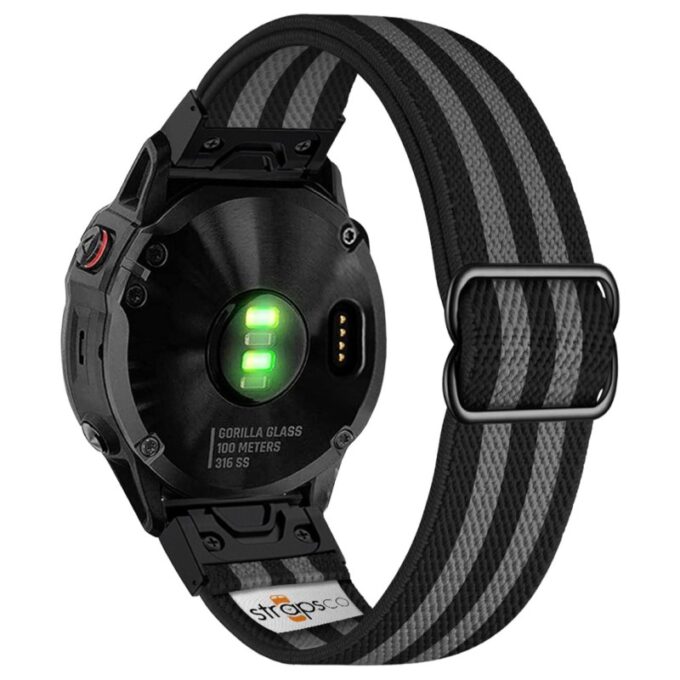 ny100.1.7.mb Back Bond StrapsCo Nylon Stretch Watch Band Strap For Garmin QuickFit Devices
