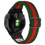 ny100.11.6.mb Back Green and Red StrapsCo Nylon Stretch Watch Band Strap For Garmin QuickFit Devices