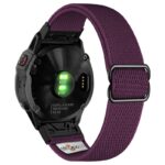 ny100.18.mb Back Dark Purple StrapsCo Nylon Stretch Watch Band Strap For Garmin QuickFit Devices