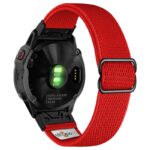 ny100.6.mb Back Red StrapsCo Nylon Stretch Watch Band Strap For Garmin QuickFit Devices