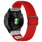 ny100.6.ss Back Red StrapsCo Nylon Stretch Watch Band Strap For Garmin QuickFit Devices