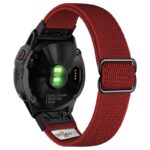 ny100.6b.mb Back Dark Red StrapsCo Nylon Stretch Watch Band Strap For Garmin QuickFit Devices