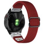 ny100.6b.ss Back Dark Red StrapsCo Nylon Stretch Watch Band Strap For Garmin QuickFit Devices