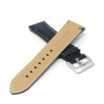 skt.l4.1.11 Cross Black & Green DASSARI Fitted Stitched Leather Watch Band Strap For Seiko Turtle 22mm