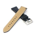 skt.l4.1.22 Cross Black & White DASSARI Fitted Stitched Leather Watch Band Strap For Seiko Turtle 22mm