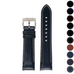 skt.l4.1.22 Gallery Black & White DASSARI Fitted Stitched Leather Watch Band Strap For Seiko Turtle 22mm