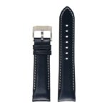 skt.l4.1.22 Up Black & White DASSARI Fitted Stitched Leather Watch Band Strap For Seiko Turtle 22mm