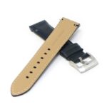 skt.l4.1.5 Cross Black & Blue DASSARI Fitted Stitched Leather Watch Band Strap For Seiko Turtle 22mm