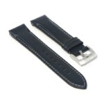 skt.l4.1.7 Angle Black & Grey DASSARI Fitted Stitched Leather Watch Band Strap For Seiko Turtle 22mm