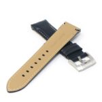 skt.l4.1.7 Cross Black & Grey DASSARI Fitted Stitched Leather Watch Band Strap For Seiko Turtle 22mm