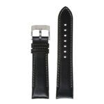 skt.l4.1.7 Up Black & Grey DASSARI Fitted Stitched Leather Watch Band Strap For Seiko Turtle 22mm