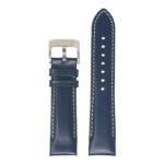 skt.l4.5.22 Up Blue & White DASSARI Fitted Stitched Leather Watch Band Strap For Seiko Turtle 22mm