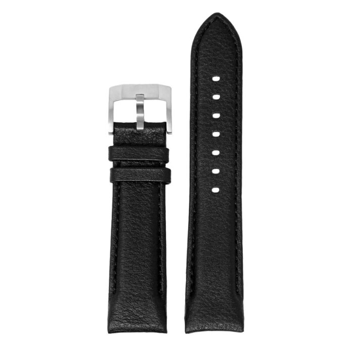 skt.l6.1 Up Black DASSARI Fitted Textured Leather Watch Band Strap For Seiko Turtle 22mm