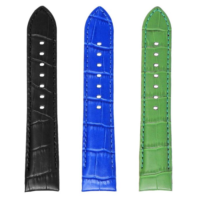 skt.l8 All Color DASSARI Fitted Crocodile Embossed Leather Watch Band Strap For Seiko Turtle 22mm