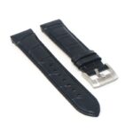 skt.l8.1 Angle Black DASSARI Fitted Crocodile Embossed Leather Watch Band Strap For Seiko Turtle 22mm