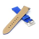 skt.l8.5 Cross Blue DASSARI Fitted Crocodile Embossed Leather Watch Band Strap For Seiko Turtle 22mm