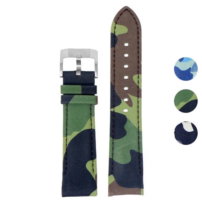 skt.l9 Gallery DASSARI Fitted Camo Leather Watch Band Strap For Seiko Turtle 22mm