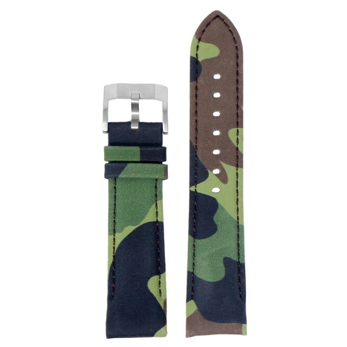 skt.l9.7 Up Green DASSARI Fitted Camo Leather Watch Band Strap For Seiko Turtle 22mm