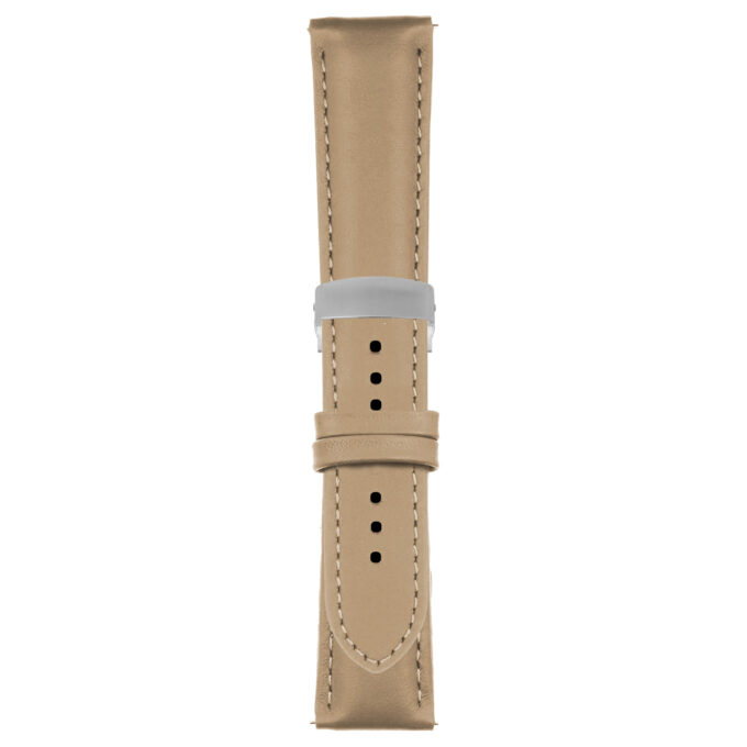 Beige Classic Men's Strap with Deployant Brushed Silver Clasp