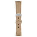 Beige Classic Men's Strap with Deployant Polished Silver Clasp