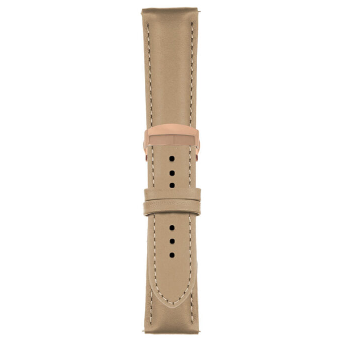 Beige Classic Men's Strap with Deployant Rose Gold Clasp