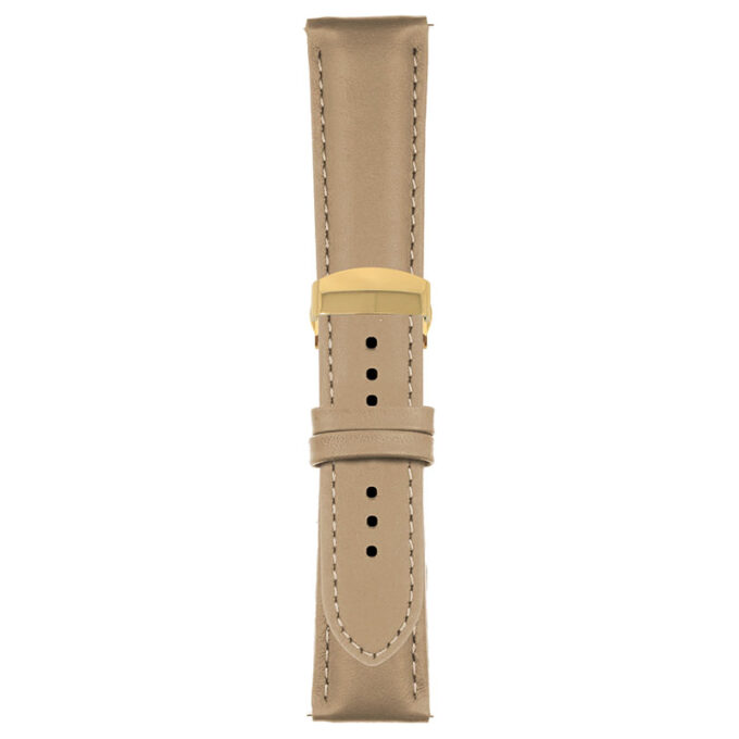 Beige Classic Men's Strap with Deployant Yellow Gold Clasp