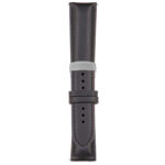 Black Classic Men's Strap with Deployant Brushed Silver Clasp