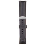 Black Classic Men's Strap with Deployant Polished Silver Clasp