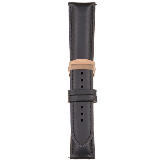 Black Classic Men's Strap with Deployant Rose Gold Clasp