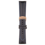 Black and Blue Classic Men's Strap with Deployant Rose Gold Clasp