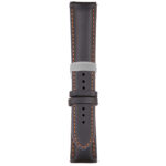 Black and Orange Classic Men's Strap with Deployant Brushed Silver Clasp