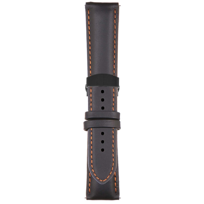 Black and Orange Classic Men's Strap with Deployant Matte Black Clasp