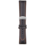 Black and Orange Classic Men's Strap with Deployant Polished Silver Clasp