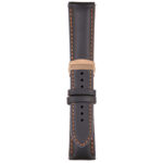 Black and Orange Classic Men's Strap with Deployant Rose Gold Clasp