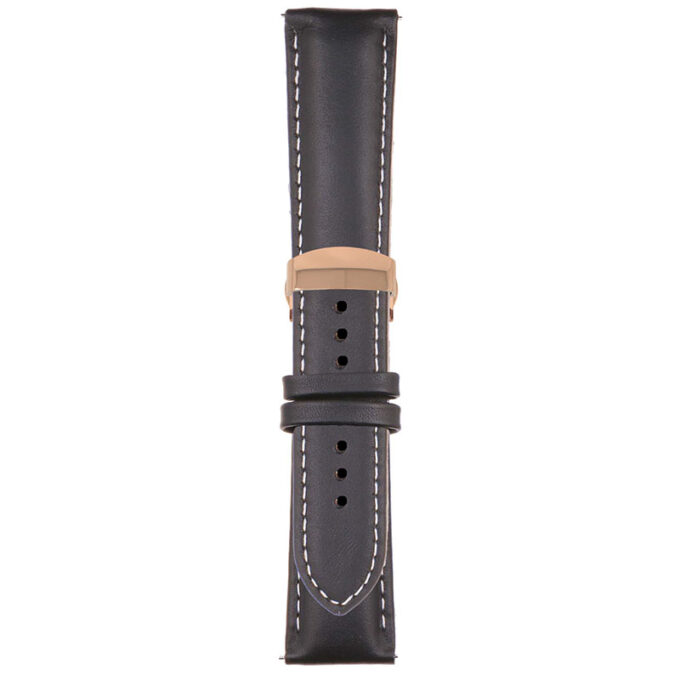 Black and White Classic Men's Strap with Deployant Rose Gold Clasp