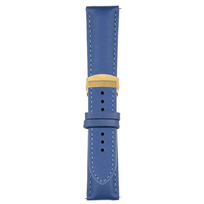 Blue Classic Men's Strap with Deployant Yellow Gold Clasp