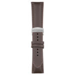 Brown Classic Men's Strap with Deployant Polished Silver Clasp