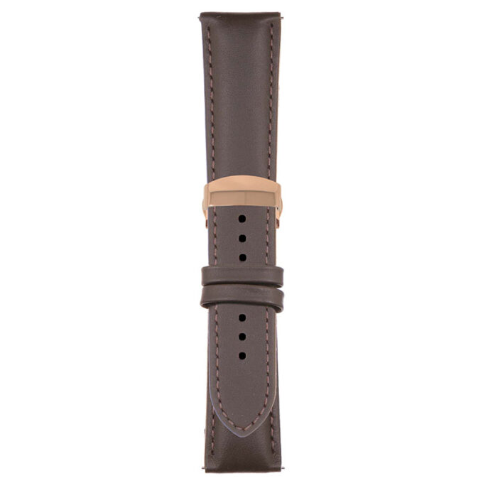 Brown Classic Men's Strap with Deployant Rose Gold Clasp