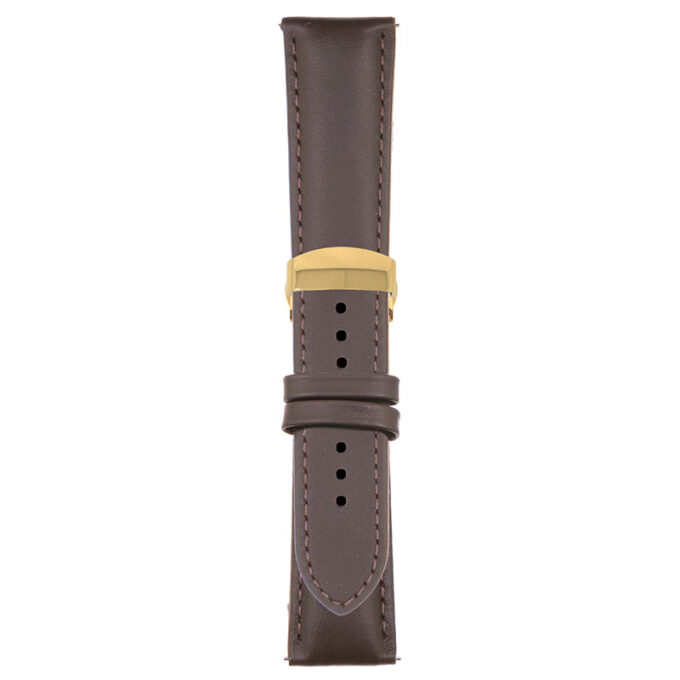 Brown Classic Men's Strap with Deployant Yellow Gold Clasp