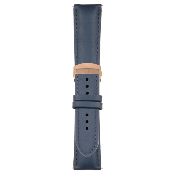 Dark Blue Classic Men's Strap with Deployant Rose Gold Clasp