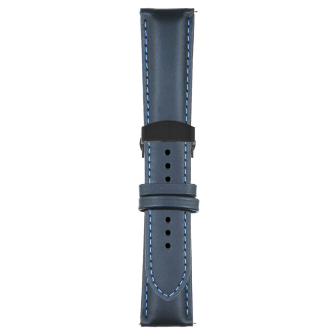 Dark Blue and Blue Classic Men's Strap with Deployant Matte Black Clasp