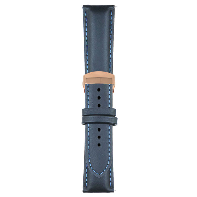 Dark Blue and Blue Classic Men's Strap with Deployant Rose Gold Clasp