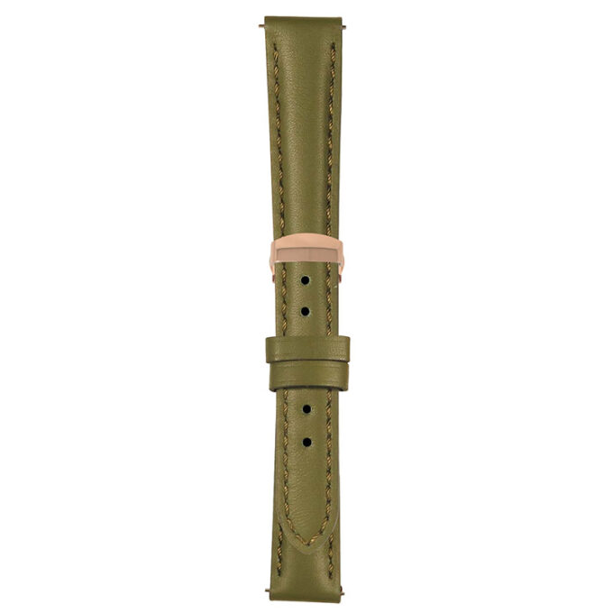 Dark Green Classic Women's Strap with Deployant Rose Gold Clasp