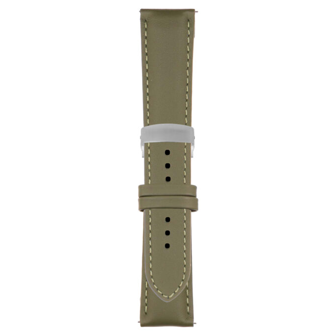 Green Classic Men's Strap with Deployant Brushed Silver Clasp