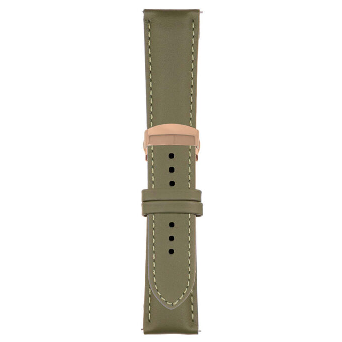 Green Classic Men's Strap with Deployant Rose Gold Clasp