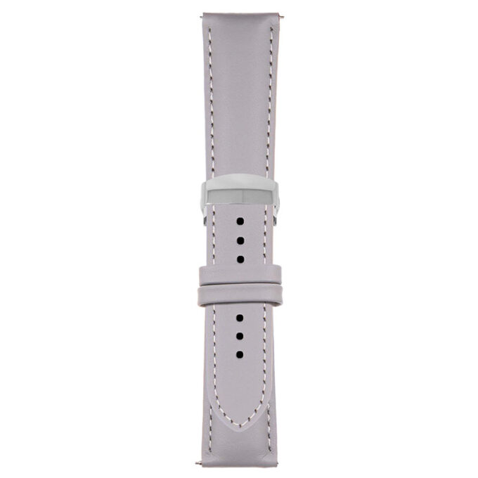 Grey Classic Men's Strap with Deployant Polished Silver Clasp