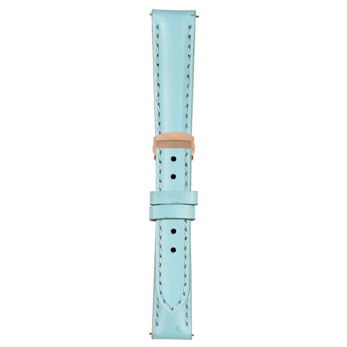 Light Blue Classic Women's Strap with Deployant Rose Gold Clasp