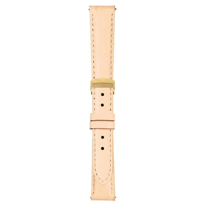 Light Pink Classic Women's Strap with Deployant Yellow Gold Clasp